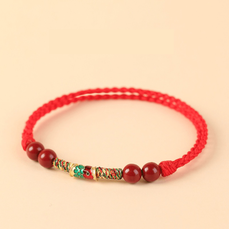 Feng Shui Koi Fish & Cinnabar Red String Bracelet - Buddha Nature