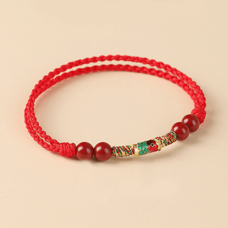 Feng Shui Koi Fish & Cinnabar Red String Bracelet - Buddha Nature