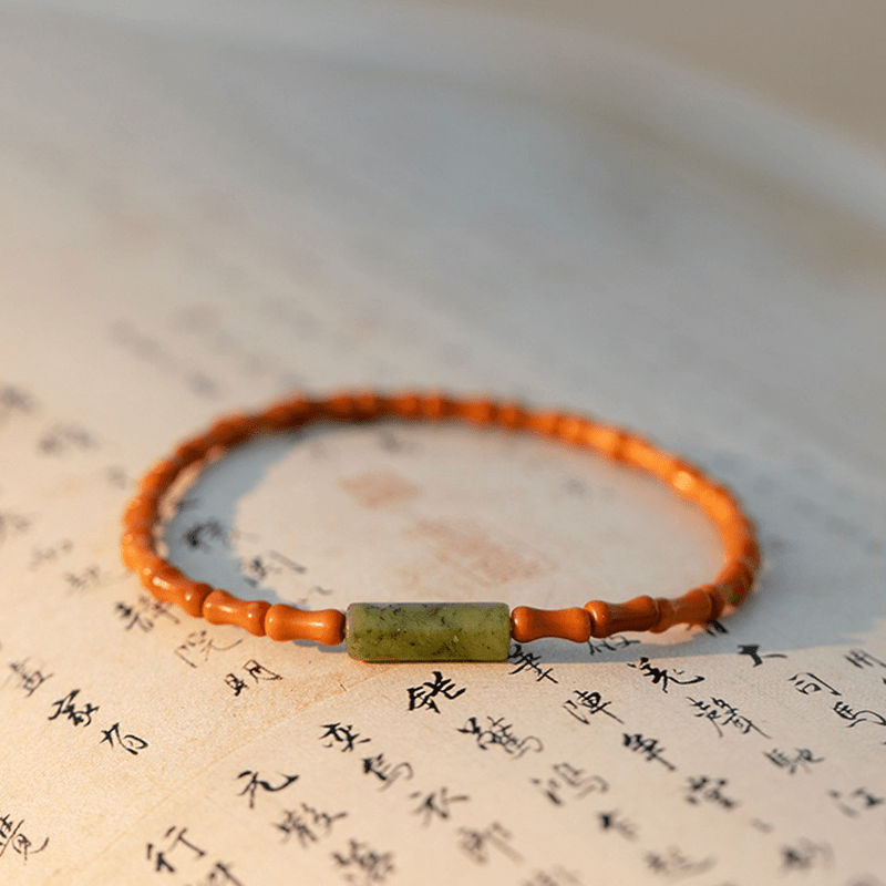 Natural Olive Core & Jade Bracelet - Buddha Nature