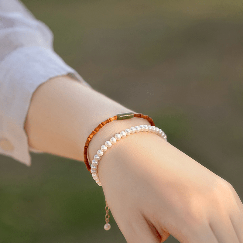 Natural Olive Core & Jade Bracelet - Buddha Nature
