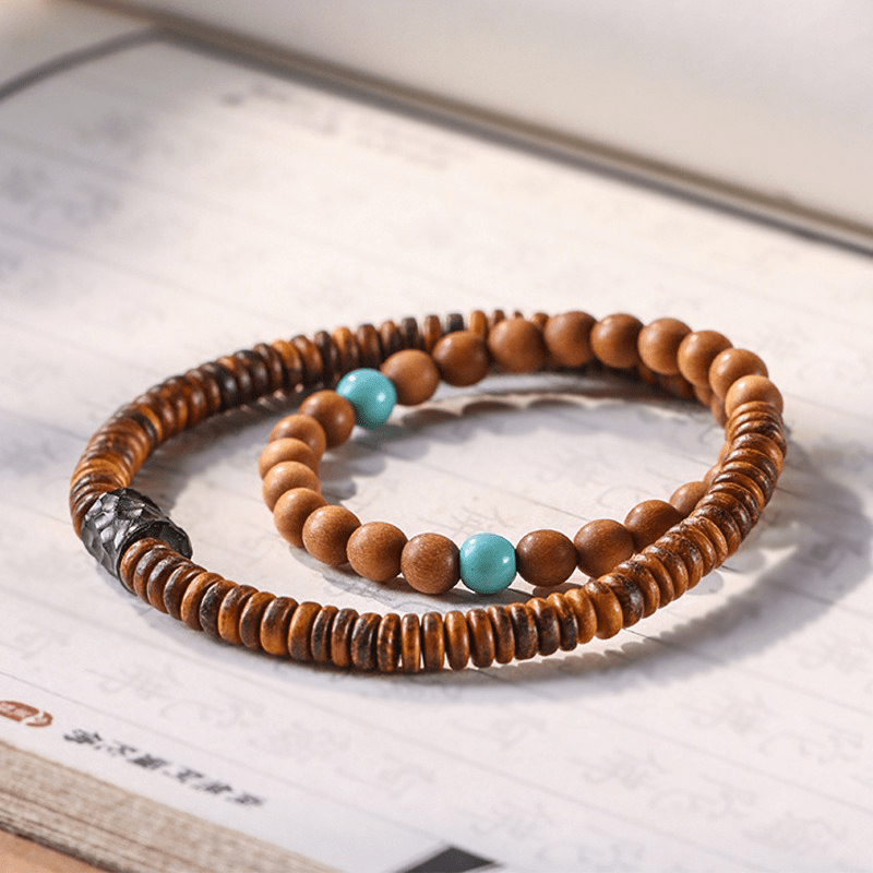 Natural Sandalwood Double Circle Bracelet - Buddha Nature