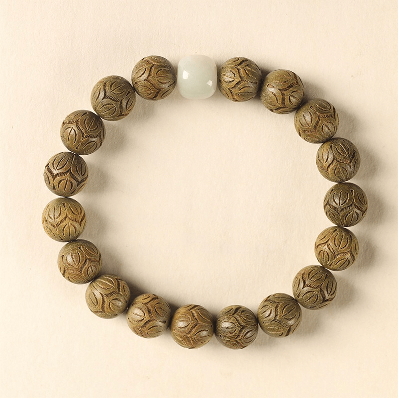 Sandalwood & Lotus Carvings Bracelet - Buddha Nature