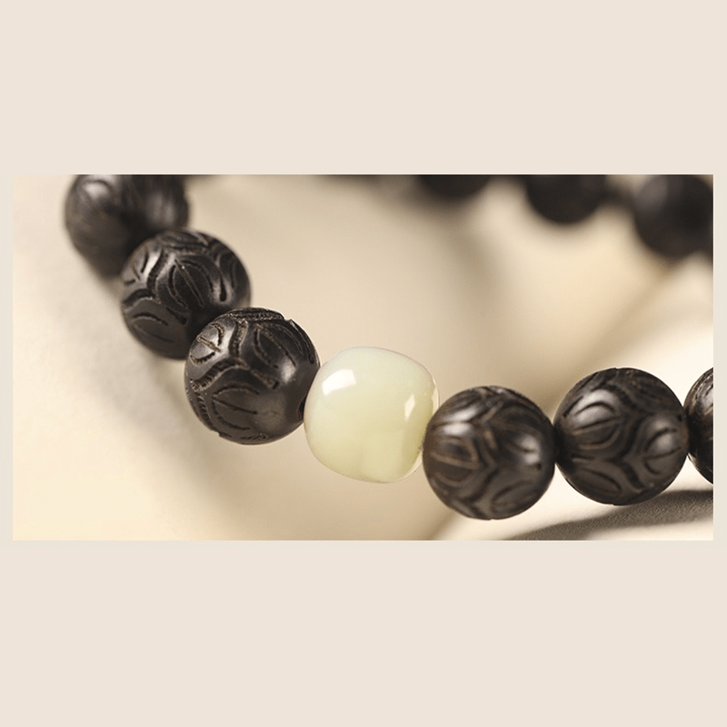 Sandalwood & Lotus Carvings Bracelet - Buddha Nature