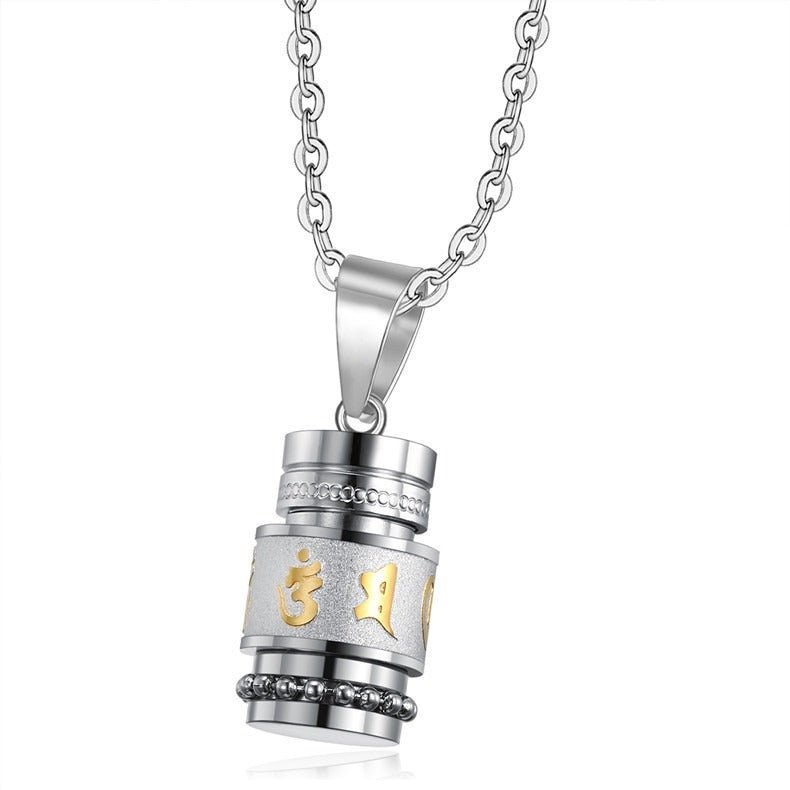Tibetan Prayer Wheel Necklace - Positive Energy & Inner Peace - Buddha Nature